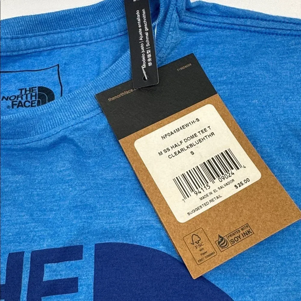 The North Face Short Sleeve Half Dome Tri-Blend Tee Super Sonic Blue Heather